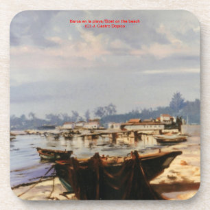 Dessous-de-verre Barque sur la plage