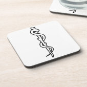 Dessous-de-verre Barre d'Asclepius [symbole médical] (Côté gauche)