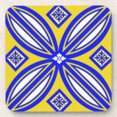 Dessous-de-verre Barres De Conception Carrelage Bleu Et Jaune Talav (Devant)