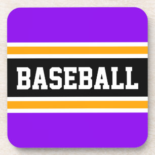 Dessous-de-verre BASEBALL Bold violet violet jaune rayures noires