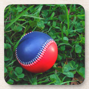 Dessous-de-verre Baseball Rouge et Bleu avec Stitch Blanc