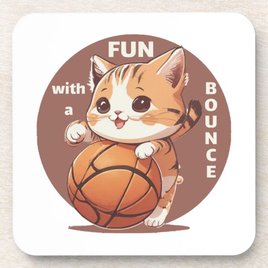 Dessous-de-verre basket-ball chat (Devant)