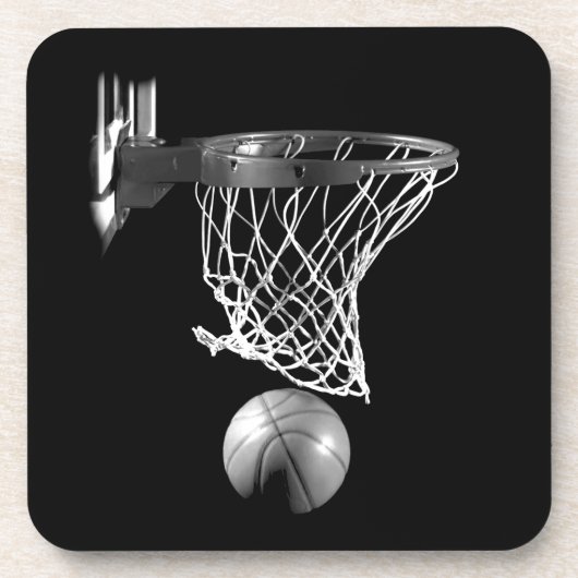 Dessous-de-verre Basket-ball noir et blanc (Devant)