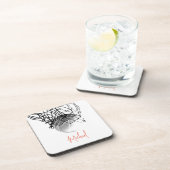 Dessous-de-verre Basket-ball noir et blanc & Net Votre nom (Côté Droit)