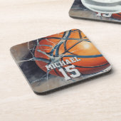 Dessous-de-verre Basket-ball Votre nom (Côté gauche)