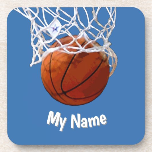 Dessous-de-verre Basketball Your Name Custom Steel Blue Background (Devant)