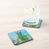 Dessous-de-verre Bateau à crevettes à quai Impressionnisme Abstrait (Côté Droit)