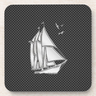 Dessous-de-verre Bateau à voile Regatta en fibre de carbone