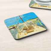 Dessous-de-verre Bateau de crevettes en réparation Impressionnisme  (Côté gauche)