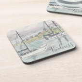 Dessous de verre "Bateaux Aquarelle Fiji" (Côté gauche)