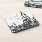 Dessous-de-verre bateaux en mer (Côté gauche)