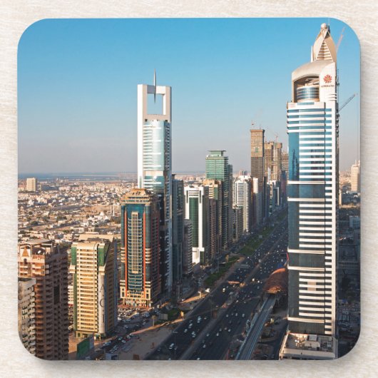 Dessous-de-verre Bâtiments le long de Sheikh Zayed Road, Dubaï (Devant)