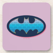 Dessous-de-verre Batman | Symbole rose et bleu (Devant)