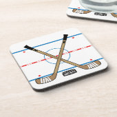 Dessous-de-verre Bâtons de hockey de glace de centre de piste (Côté gauche)