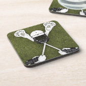 Dessous-de-verre Bâtons de lacrosse, gants, boules et casque de (Côté gauche)