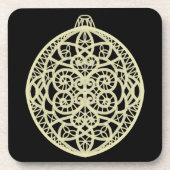 Dessous-de-verre Bauble or orné sur noir (Devant)