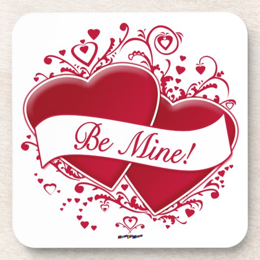 Dessous-de-verre Be Mine ! Red Hearts (Devant)