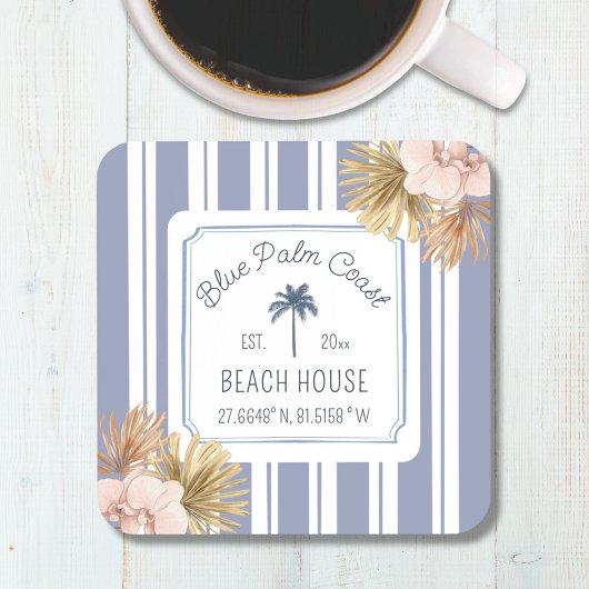 Dessous-de-verre Beach House Blue Stripes Côte Boho Ferme