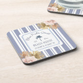 Dessous-de-verre Beach House Blue Stripes Côte Boho Ferme (Côté gauche)