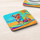 Dessous-de-verre Beachside Pup : Charme de surf (Côté gauche)