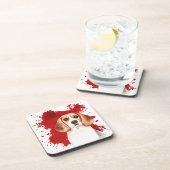 Dessous-de-verre Beagle Red Abstrait Splatter (Côté Droit)