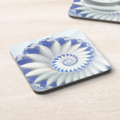 Dessous-de-verre Beau Bleu & Blanc Mer Shell Art Fractal fin (Côté gauche)