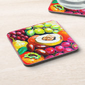 Dessous-de-verre Beau Mélange de peinture de fruits de raisin. Comm (Côté gauche)