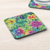 Dessous-de-verre Beau Motif de fleurs d'aquarelle (Côté gauche)