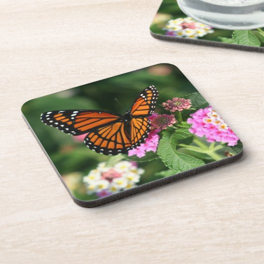 Dessous-de-verre Beau papillon de monarque sur Flowers.Coasters (Côté gauche)