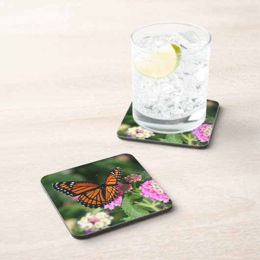 Dessous-de-verre Beau papillon de monarque sur Flowers.Coasters (Côté Droit)
