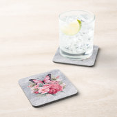 Dessous-de-verre Beau Papillon Et Fleurs (Côté Droit)