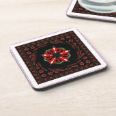 Dessous-de-verre Beau rose Bleu Blanc Coeurs d'amour Design (Côté gauche)