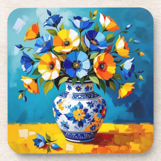 Dessous-de-verre Beau vase de fleurs (Devant)