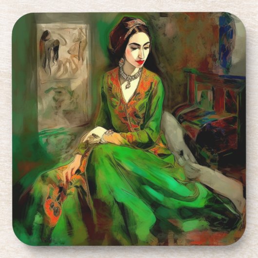 Dessous-de-verre Beauté en vert (Devant)