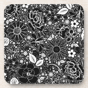 Dessous-de-verre Beautés botaniques Noir et blanc CÔTES À BOIRE