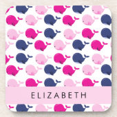 Dessous-de-verre Beaux Baleines, Motif De Baleines, Votre Nom (Devant)