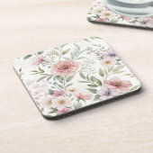 Dessous-de-verre Beaux Fleurs Motif Rose (Côté gauche)