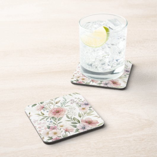 Dessous-de-verre Beaux Fleurs Motif Rose (Côté Droit)