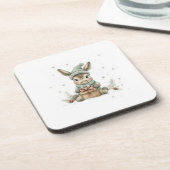 Dessous-de-verre Bébé âne en hiver Père Noël Don 4 (Côté gauche)