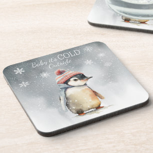 Dessous-de-verre Bébé C'est froid dehors vacances de pingouin