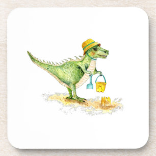 Dessous-de-verre Bébé Dinosaure T-Rex sur la plage