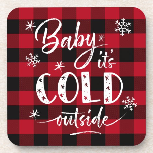 Dessous-de-verre Bébé Il fait froid dehors Boisson à base de buffle (Devant)