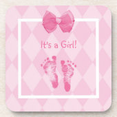 Dessous-de-verre Bébé mignonne Faire-part de naissance d'empreintes (Devant)