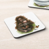 Dessous-de-verre Bébé orang-outan et papillon (Côté gauche)