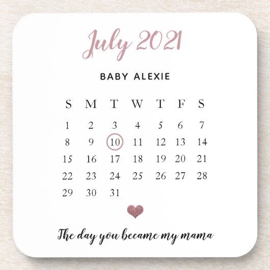 Dessous-de-verre bébé sentimental faire-part coeur mignon parties s (Devant)