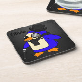 Dessous-de-verre Belle bande dessinée pingouin élégant en pierre no (Côté gauche)