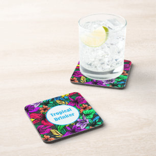 Dessous-de-verre Belle Boissons Tropicales Fleurs