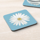 Dessous-de-verre Belle Fleur marguerite sur Turquoise Turquoise (Côté gauche)
