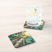 Dessous-de-verre Belle maison de plage Sunset à thème (Côté Droit)