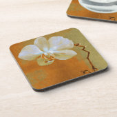 Dessous-de-verre Belle Orchidée Texturée Aux Tons Orange (Côté gauche)